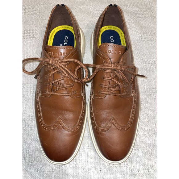 Cole Haan Grand+ Men’s Athleisure Wingtips Size 8.5 W Brown Leather Comfort main image 6